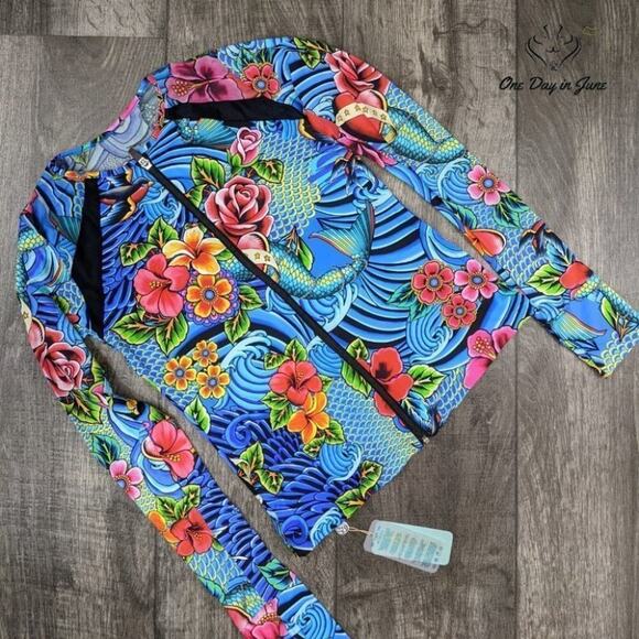 Luli Fama Inked Babe Fitted Mesh Panel Jacket Size XS - Picture 3 of 5